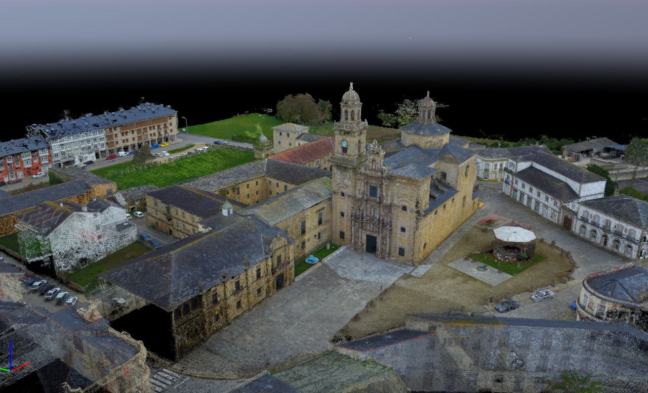 Drone photogrammetry — cathedral and town square 3D model