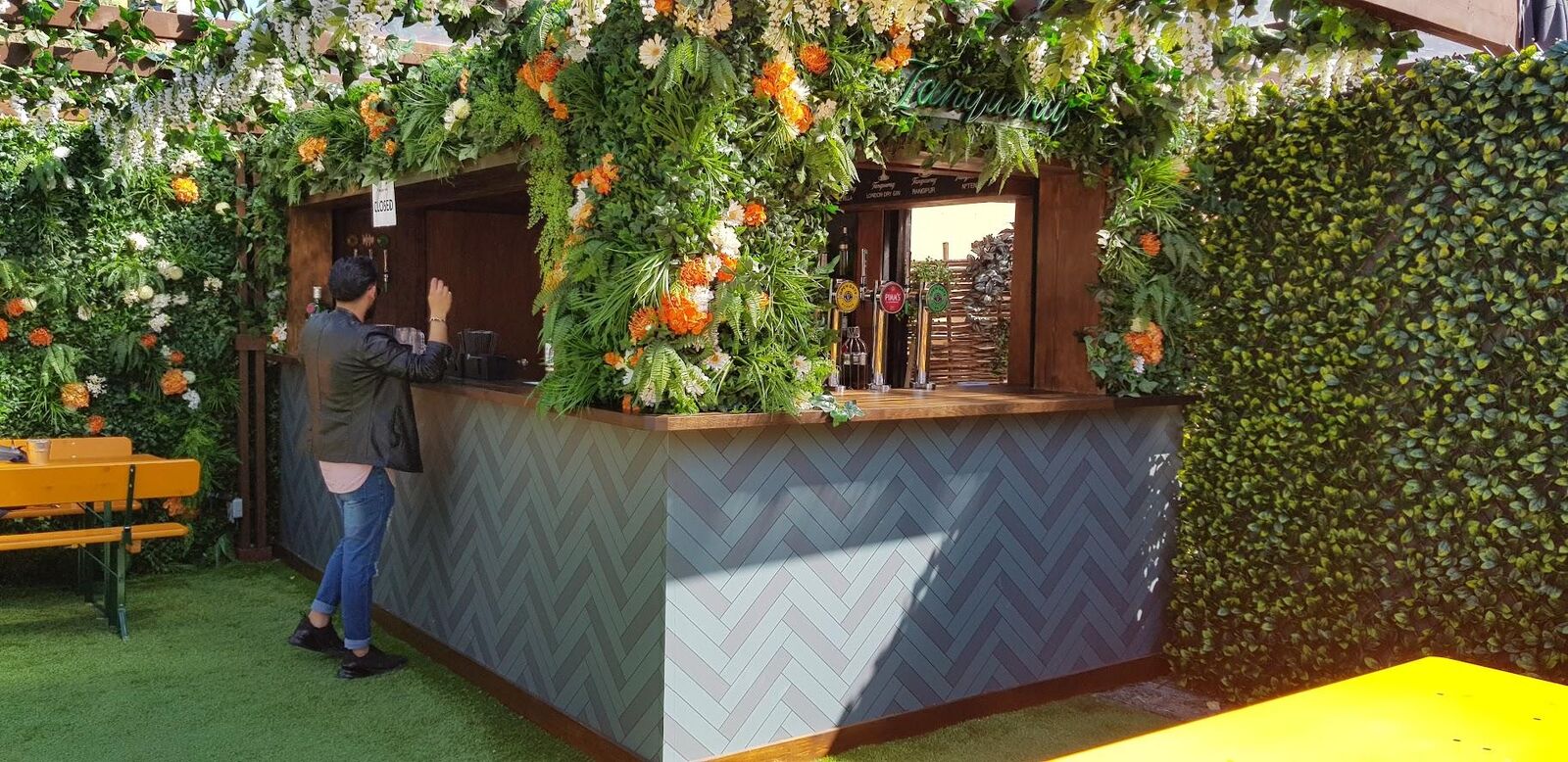 Finished outdoor bar